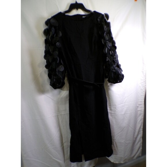 chicme Dresses & Skirts - CHICME Women XL Black Maxi Dress Puff Sleeve Appliqué Belted Party